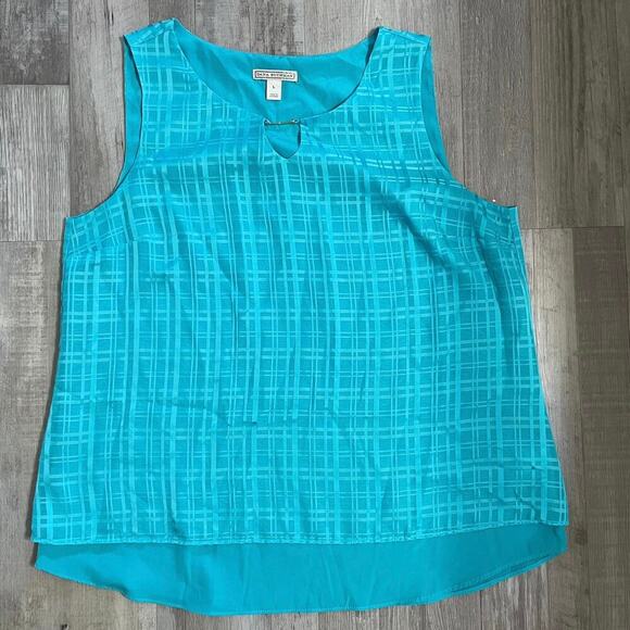 DANA BUCHMAN Women's Textured Print Sleeveless Blouse- Size L - Picture 10 of 11